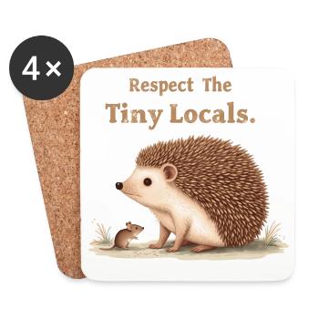 Respect The Tiny Locals Hedgehog Nature - Coasters (set of 4) - white - Front