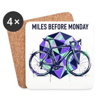 Wheels Before Monday Geometry - Coasters (set of 4) - white - Front