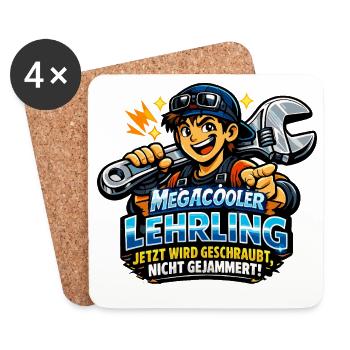 Megacooler Lehrling - Kein Jammern - Untersetzer (4er-Set) - Weiß - Vorne