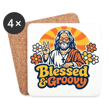 Groovy Jesus Peace - Dessous de verre (lot de 4) - blanc - Devant