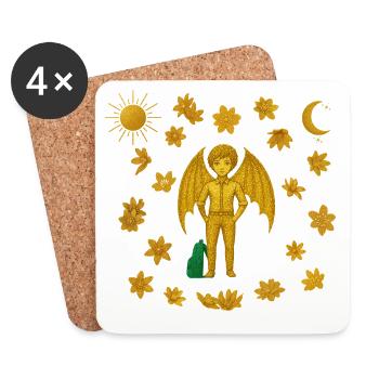 Petit Démon Vampire Édition d’Été Soleil et Lune - Dessous de verre (lot de 4) - blanc - Devant
