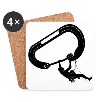 climbing, bouldering, rock climbing, mountains, mountaineering - Coasters (set of 4) - white - Front