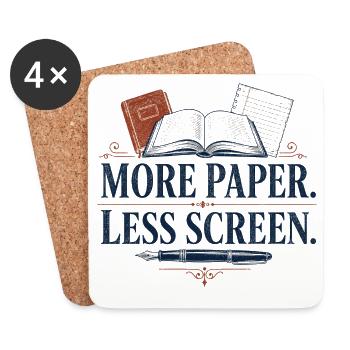 More Paper Less Screen - Untersetzer (4er-Set) - Weiß - Vorne