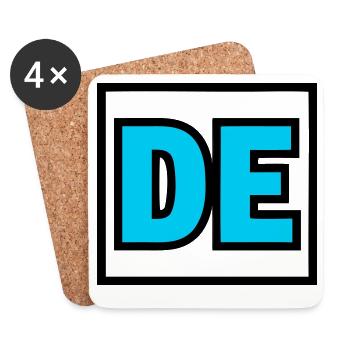 DE Initials Letters Logo - Coasters (set of 4) - white - Front
