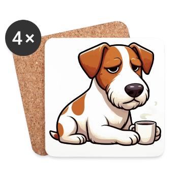 Jack Russel terrier Jack russel Besitzer Jacky - Untersetzer (4er-Set) - Weiß - Vorne