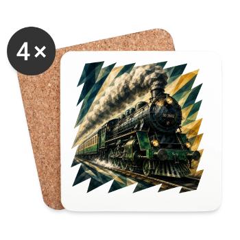 Dampfzug Prisma Collage - Untersetzer (4er-Set) - Weiß - Vorne
