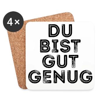 Du bist gut genug - Untersetzer (4er-Set) - Weiß - Vorne