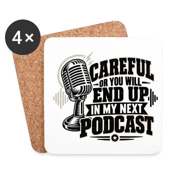 Lustiger Podcaster Content Creator Blogger Media Art - Untersetzer (4er-Set) - Weiß - Vorne