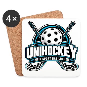 Unihockey Ballnetz Logo - Untersetzer (4er-Set) - Weiß - Vorne