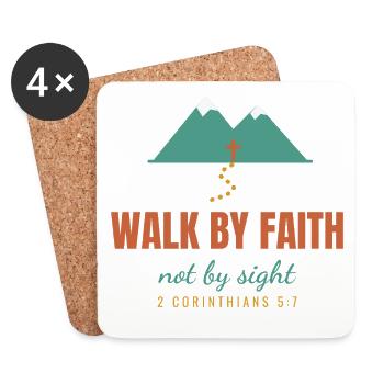 Walk By Faith Not By Sight – 2 Corinthians 5:7 - Untersetzer (4er-Set) - Weiß - Vorne