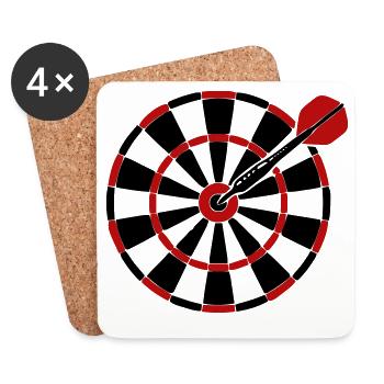 Dartscheibe Pfeil Grafik - Untersetzer (4er-Set) - Weiß - Vorne
