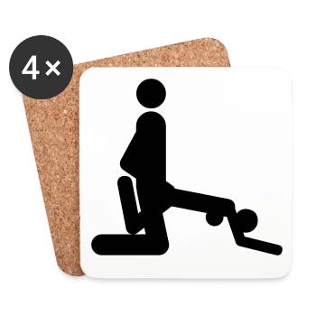 Fuck position - Coasters (set of 4) - white - Front