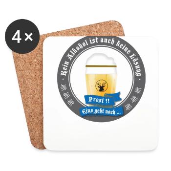 kein alkohol bier prost trinken saufen Humor Party - Untersetzer (4er-Set) - Weiß - Vorne