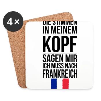 Tasse mit Spruch Frankreich Geschenk - Untersetzer (4er-Set) - Weiß - Vorne