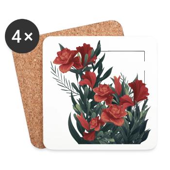 Blumenfest 2 - Untersetzer (4er-Set) - Weiß - Vorne