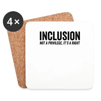 Inklusion Integration Recht Sonderpädagogik Shirt - Untersetzer (4er-Set) - Weiß - Vorne