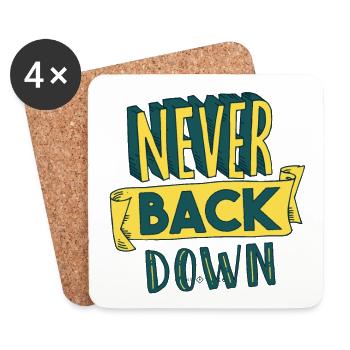 Never Back Down - Untersetzer (4er-Set) - Weiß - Vorne