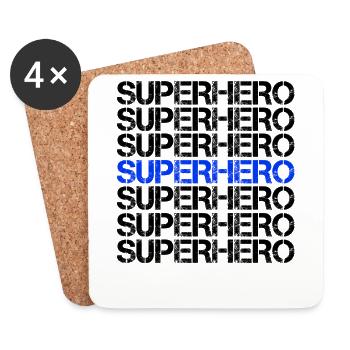 Superhero Superheld - Untersetzer (4er-Set) - Weiß - Vorne