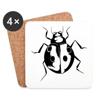 Ladybird - Coasters (set of 4) - white - Front