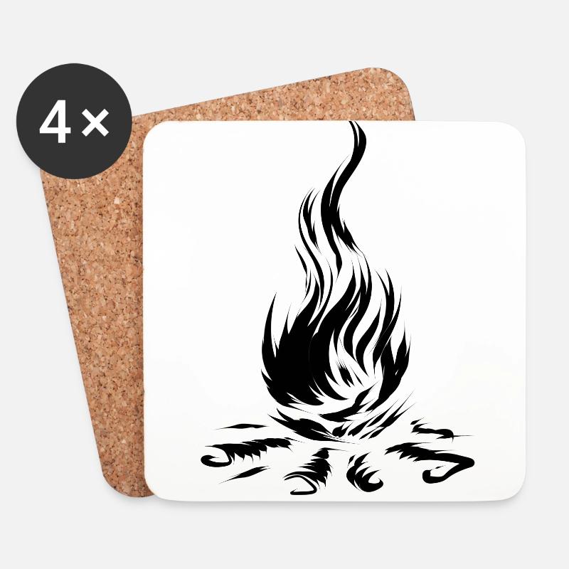 Lagerfeuer - Untersetzer (4er-Set) - Weiß