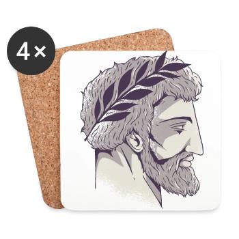 Roman head - Coasters (set of 4) - white - Front