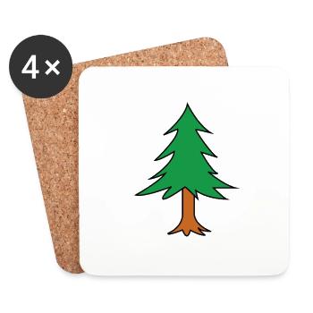 Sapin arbre sapin jardinier forêt forêt cadeau - Dessous de verre (lot de 4) - blanc - Devant