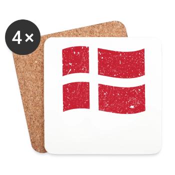 Dänemark Flagge Denmark Flag Dansk Flag - Untersetzer (4er-Set) - Weiß - Vorne