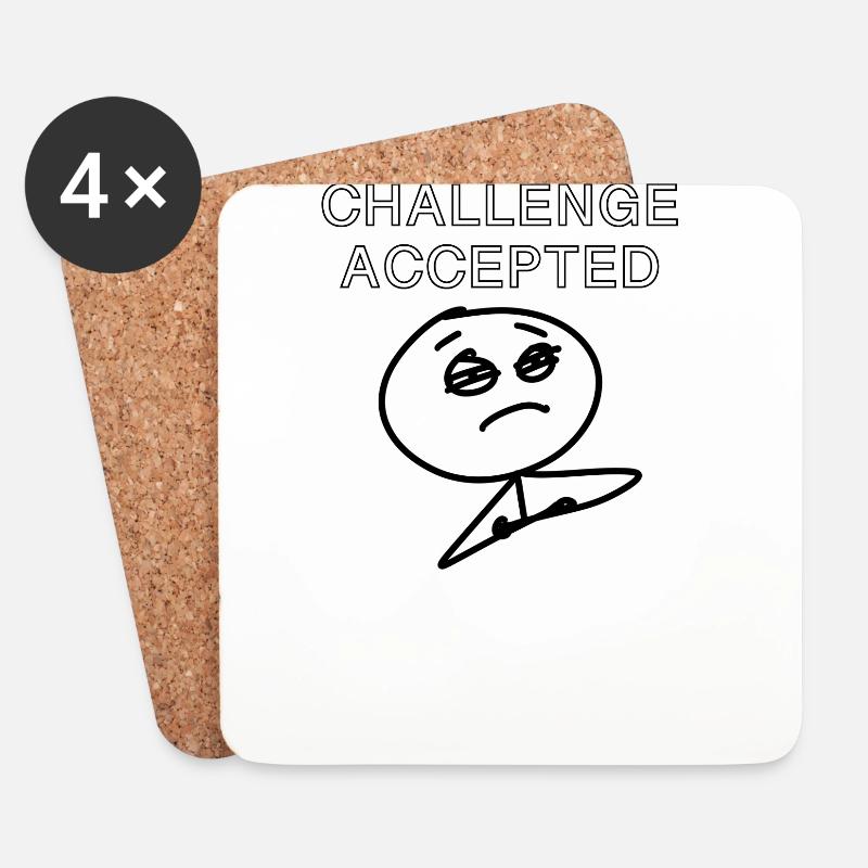Meme challenge accepted - Untersetzer (4er-Set) - Weiß