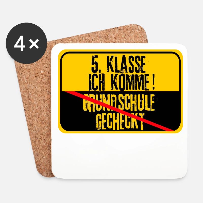 5. klasse ich komme Grundschule Abschluss Schule - Untersetzer (4er-Set) - Weiß