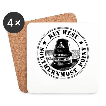 Key West Southernmost Point - timbre Florida USA - Dessous de verre (lot de 4) - blanc - Devant