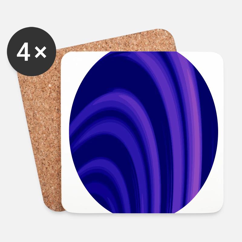 Fractal rings oval - Coasters (set of 4) - white