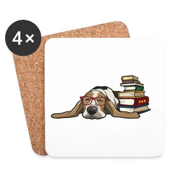 Basset Hound 1 - Untersetzer (4er-Set) - Weiß - Vorne
