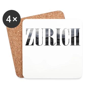 ZÜRICH, Schweiz, Europa, Berg, Heimat, Heimatstadt - Untersetzer (4er-Set) - Weiß - Vorne