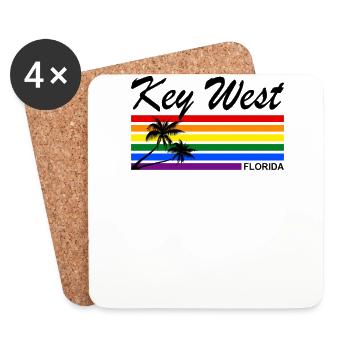 Key West Florida USA Rainbow Palm Holiday - Coasters (set of 4) - white - Front
