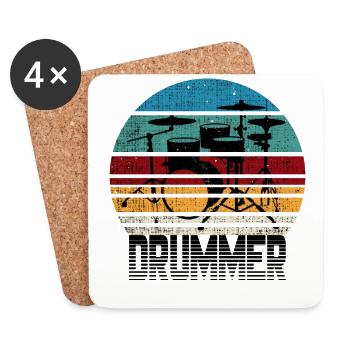 Drummer Drums Drums Drummer Fun Gift - Coasters (set of 4) - white - Front