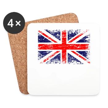 Great Britain British flag flag UK Union Jack - Coasters (set of 4) - white - Front