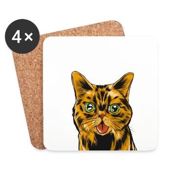 freche katze sei frech - Untersetzer (4er-Set) - Weiß - Vorne