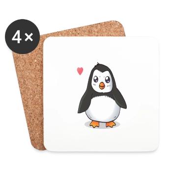 pingouins pingouins amateurs de pingouins - Dessous de verre (lot de 4) - blanc - Devant