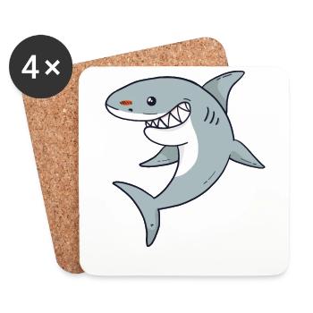 big shark cool shark lover - Coasters (set of 4) - white - Front