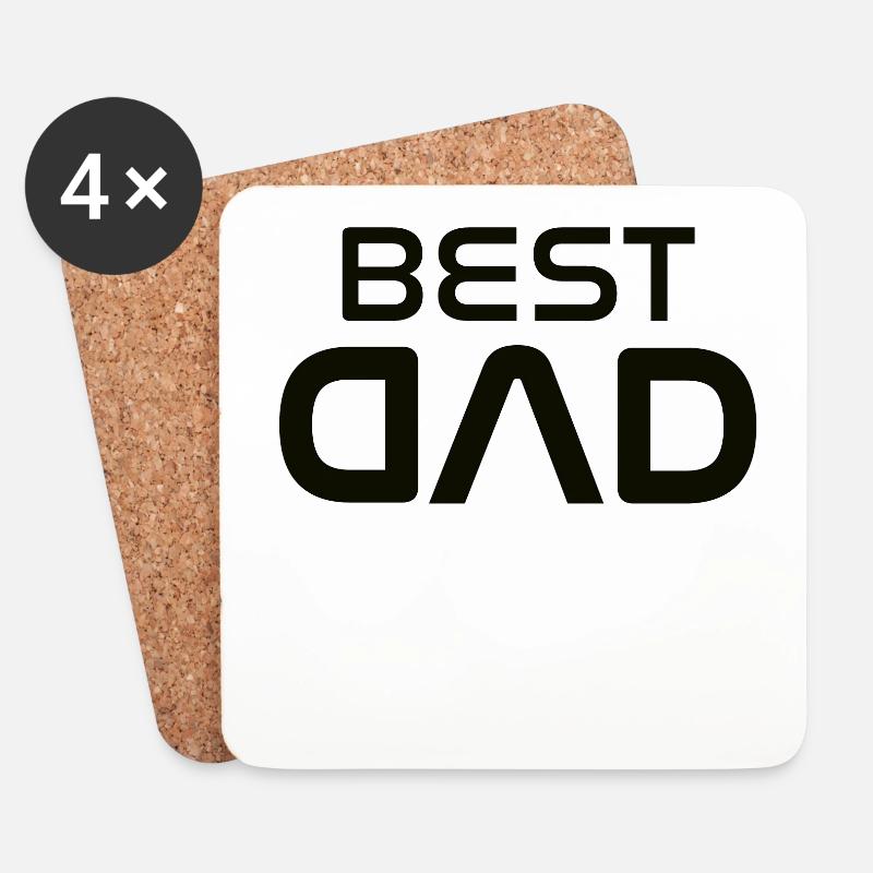 Best Dad bester Vater - Untersetzer (4er-Set) - Weiß