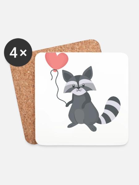waschbär waschbär liebhaber - Untersetzer (4er-Set) - Weiß