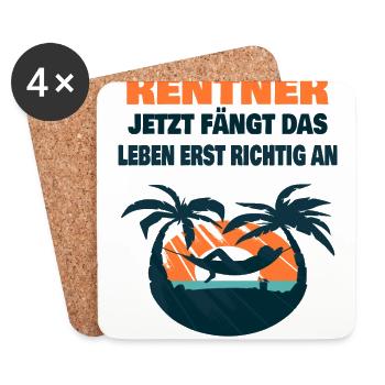 rentner lustiger spruch - Untersetzer (4er-Set) - Weiß - Vorne