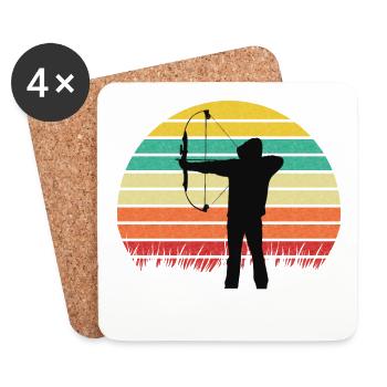 Archery compound bow - Coasters (set of 4) - white - Front