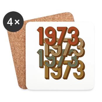 1973 vintage vintage retro - Coasters (set of 4) - white - Front