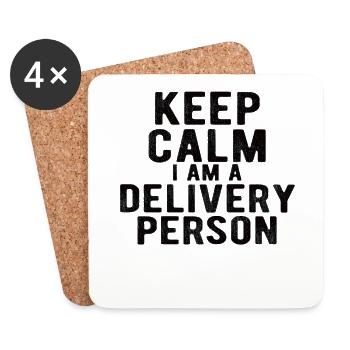Delivery People: keep calm I am a Delivery Person - Coasters (set of 4) - white - Front