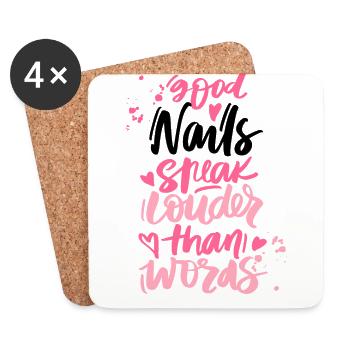 Nail polish nail design manicure nail salon nails - Coasters (set of 4) - white - Front
