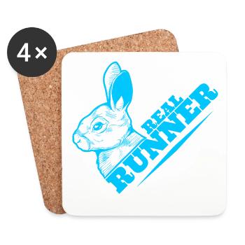 Real runner funny bunny for running days. - Coasters (set of 4) - white - Front