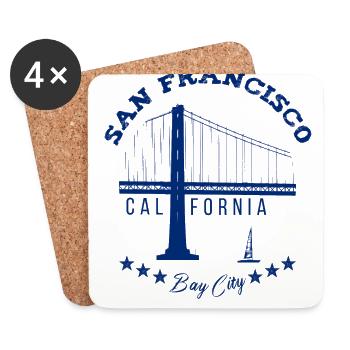 San Francisco Blue Bay City - Dessous de verre (lot de 4) - blanc - Devant