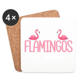I Just Really Like Flamingos, OK? Flamingo Lover G - Coasters (set of 4) - white - Front