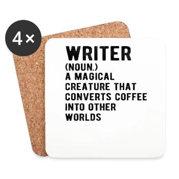 WRITING / AUTHOR: Writer definition - Coasters (set of 4) - white - Front